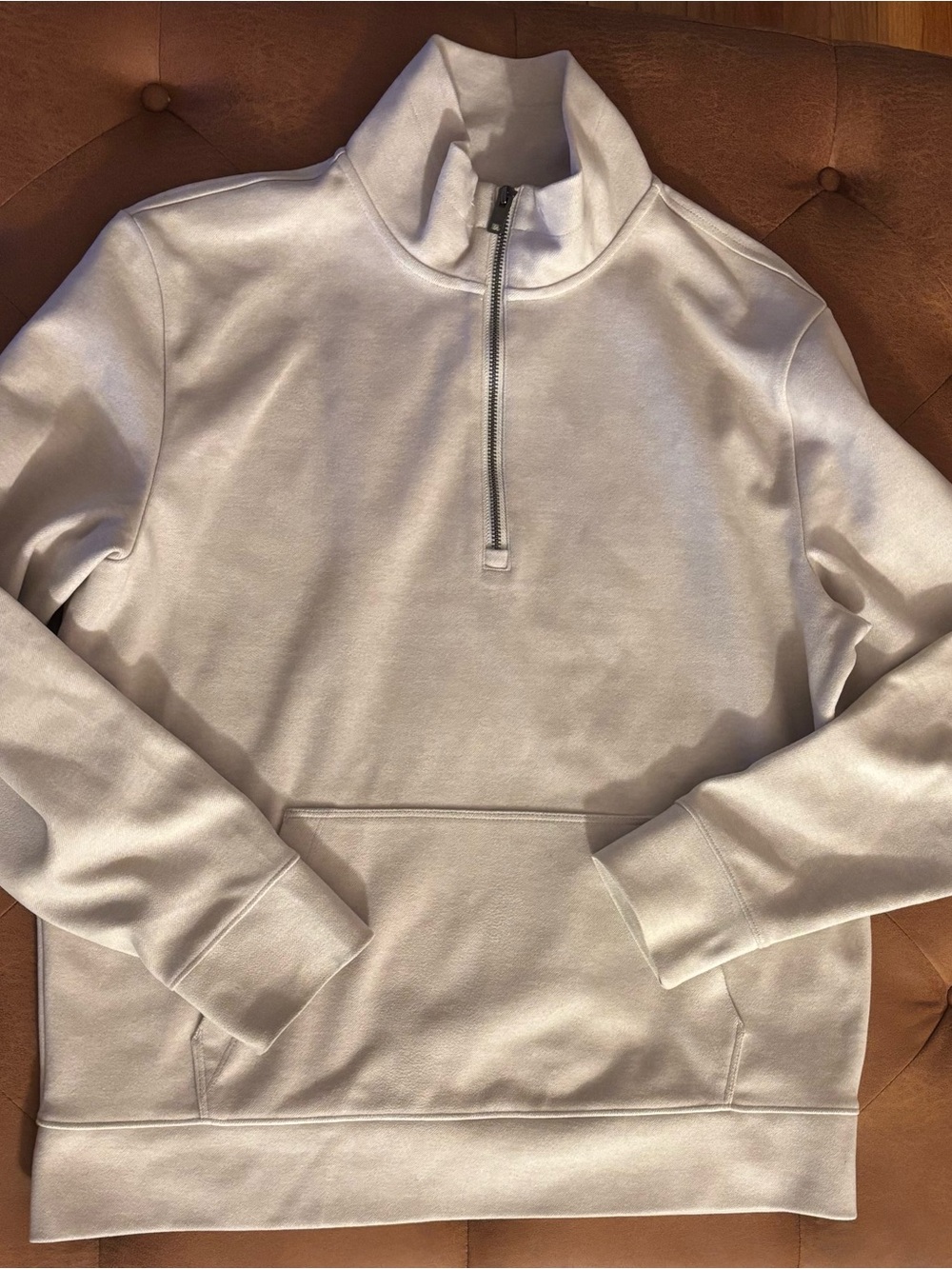 Express Men's White Half-Zip Pullover Hoodie - Medium - Great Condition